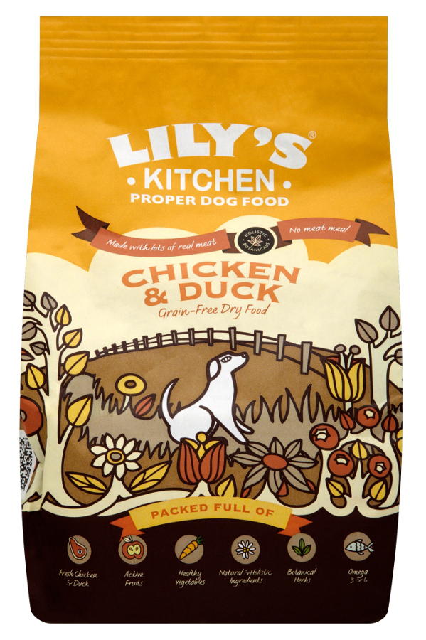 General Household Lily's Kitchen Chicken and Duck Grain-Free Dry Food for Dogs - 1Kg