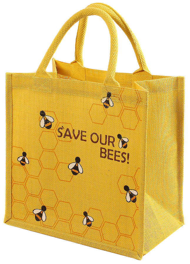 General Household Reusable Jute Shopping Bag - Save Our Bees