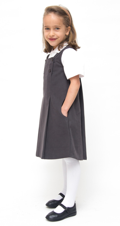 Girls Classic School Pinafore - Grey - Infant - Ecooutfitters