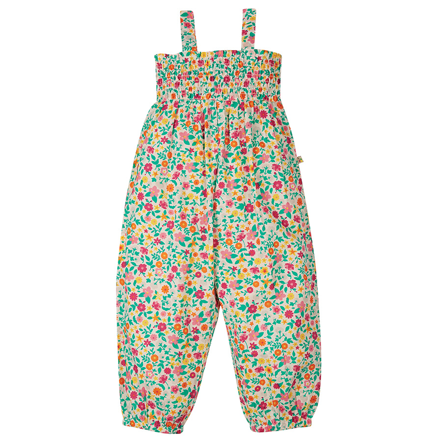 Frugi Ditsy Flower Valley Safia Smocked Dungaree - Frugi