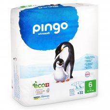Pingo Ecological Disposable Nappies XL - Size 6 - Pack of 32