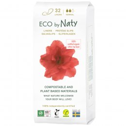 Eco by Naty Individually Wrapped Panty Liners - Normal - Pack of 32