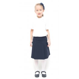 Girls Drop Waist Pleated School Skirt With Adjustable Waist - Navy - 3yrs Plus