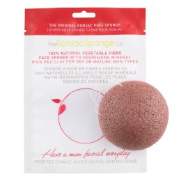 Natural Konjac Sponge with French Red Clay - Facial Puff Sponge