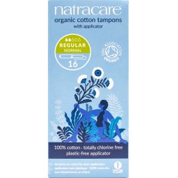 Natracare Organic Cotton Tampons with Applicator - Regular - Pack of 16
