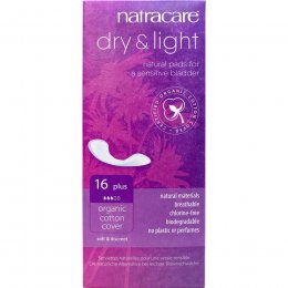 Natracare Organic Cotton Dry & Light Incontinence Pads - Plus - Pack of 16