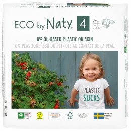 Eco By Naty Disposable Nappies Size 4 - Maxi - Pack of 26