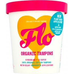 FLO Organic Eco-Applicator Tampons Regular & Super Combo Pack - Pack of 14