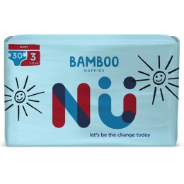 NU Disposable Bamboo Nappies - Baby - Size 3 - Pack of 30