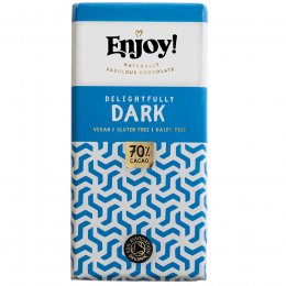 Enjoy 70 percent  Dark Vegan Chocolate Bar - 70g