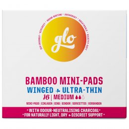 GLO Bamboo Mini-Pads with Wings for Sensitive Bladder - 16 pads