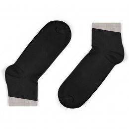 Unisock Kids Black Ankle Socks with Grey Angled Cuff