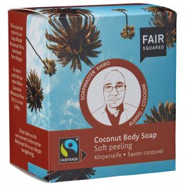 Fair Squared Coconut Body Soap with Cotton Soap Bag - Soft Peeling - 2 x 80g