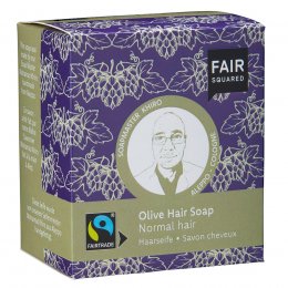 Fair Squared Olive Hair Soap with Cotton Soap Bag - Normal Hair - 2 x 80g