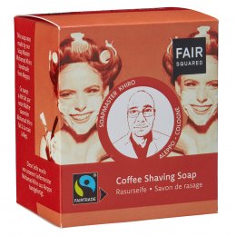 Fair Squared Coffee Shaving Soap with Cotton Soap Bag - 2 x 80g