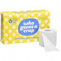 Who Gives a Crap Recycled Double Length Toilet Tissue - Pack of 6