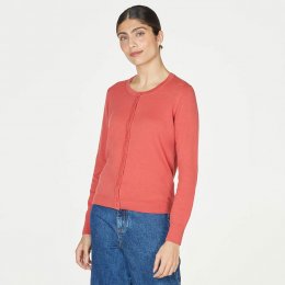 Thought Pollie Button Front Cardigan - Persimmon Red