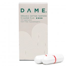 Dame Organic Cotton Tampons - Super Plus - Pack of 14