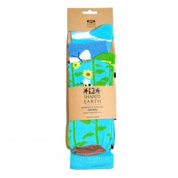 Fair Trade Clouds, Butterflies & Bees Bamboo Socks - 3 Pairs - UK3-7