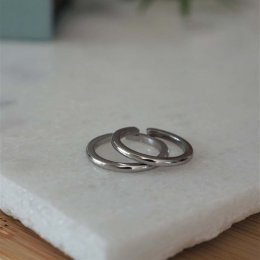 About Me Jewellery Silver Stacker Rings - Set of 2