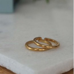 About Me Jewellery Gold Stacker Rings - Set of 2