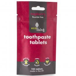 ecoLiving Toothpaste Tablets - Raspberry Fluoride Free - 125 tabs