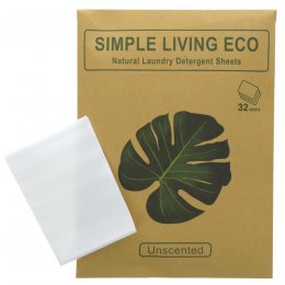 Simple Living Eco Laundry Detergent Sheets - Unscented - 32 Sheets