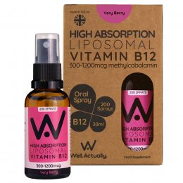 Well Actually Liposomal Vitamin B12 Oral Spray- Very Berry - 200 sprays