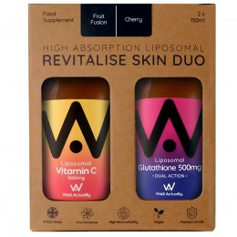 Well Actually Revitalise Skin Duo - Lipsomal Liquid Glutathione & Vitamin C - 2 x 150ml