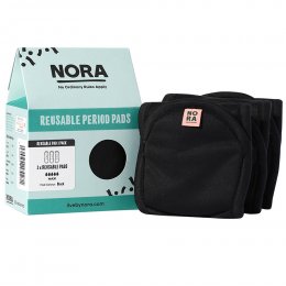 NORA Reusable Black Pads - Maxi - Pack of 3