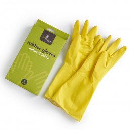 ecoLiving Natural Latex Rubber Gloves - Yellow