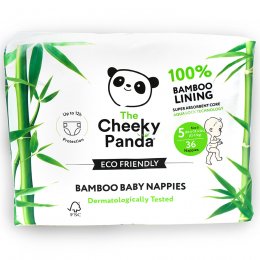 The Cheeky Panda Eco Friendly Bamboo Nappies - Size 5 - Pack of 36