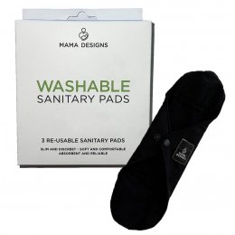 Mama Designs Washable Reusable Black Pads - Mini - Pack of 3