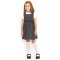 Girls School Pinafore With Bow - Grey - 5yrs Plus