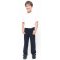 Boys Slim Fit School Trousers With Adjustable Waist - Navy - 7yrs Plus