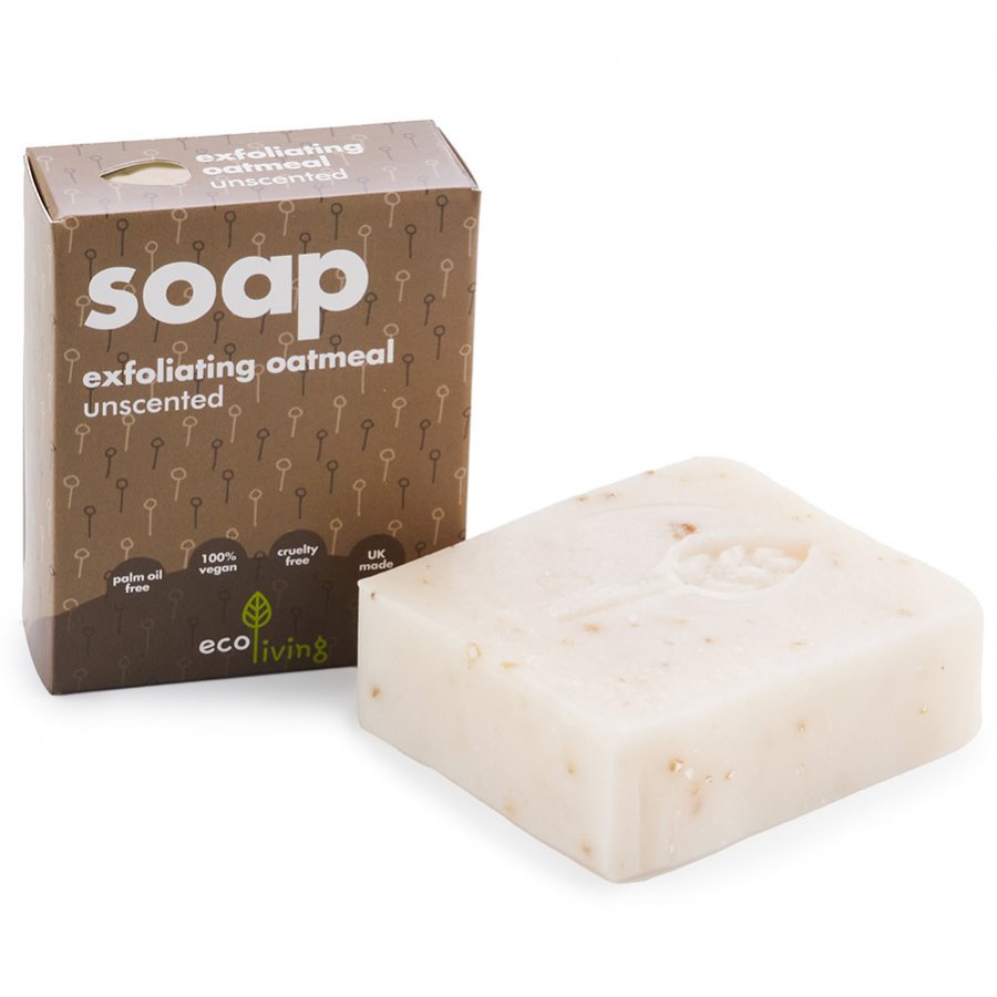 Ecoliving Handmade Soap Bar Unscented Exfoliating Oatmeal 100g